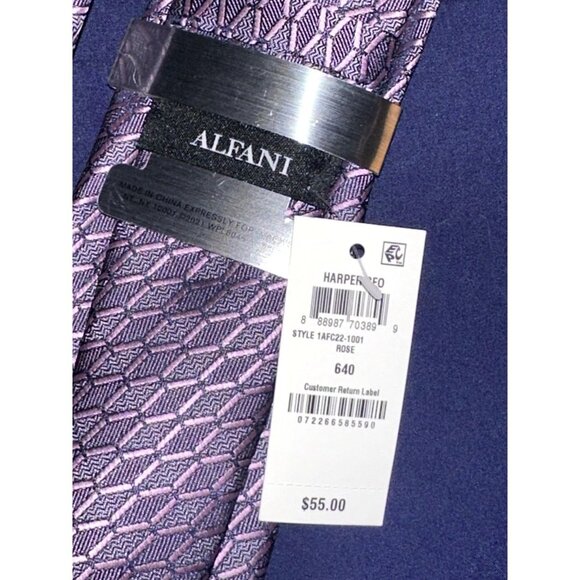 Alfani Men's Harper Geo-Print Tie, Rose, NWT - Picture 3 of 3